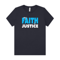 Faith is Justice - Ladies Tee - Navy