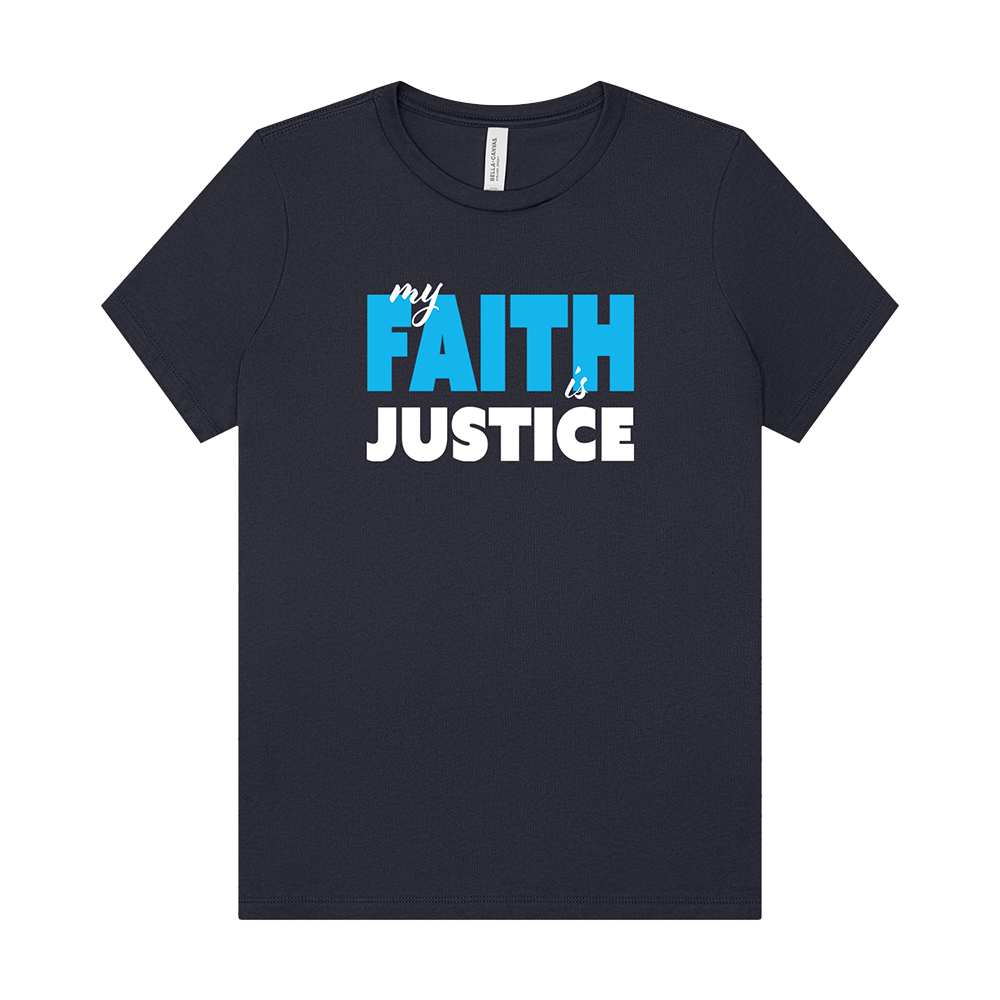 Faith is Justice - Ladies Tee - Navy