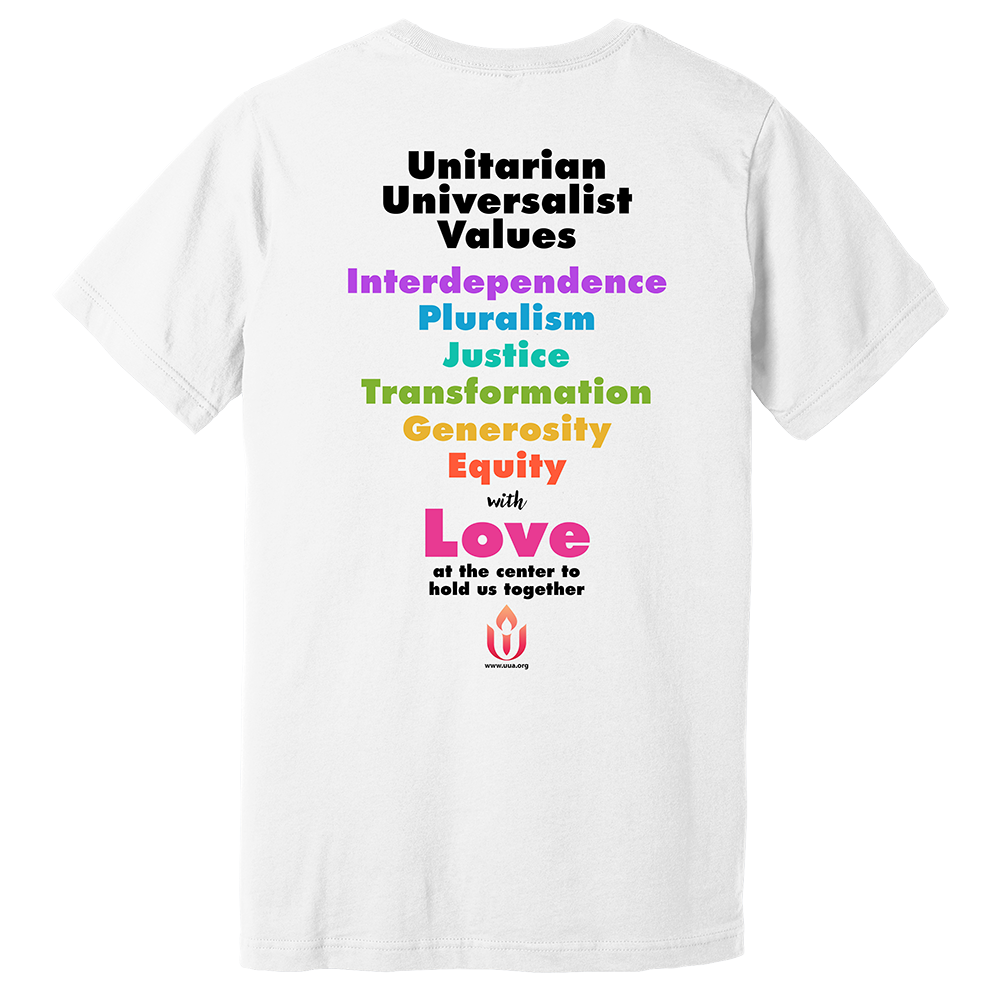 UUA Values (Rainbow) - Unisex Tee - White