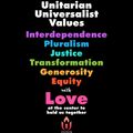 UUA Values (Rainbow) - Unisex Tee - Black